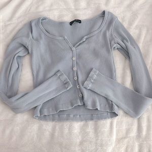 Brandy Melville Long Sleeve, Light Blue, lightly worn